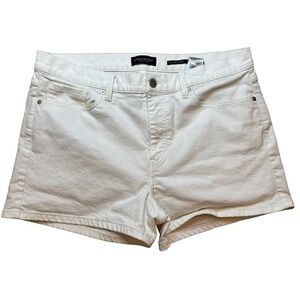 Banana Republic Premium Denim Shorts White Stretch High Rise‎ Womens Size 32